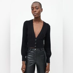 Wilfred plunge front cardigan (black) euc